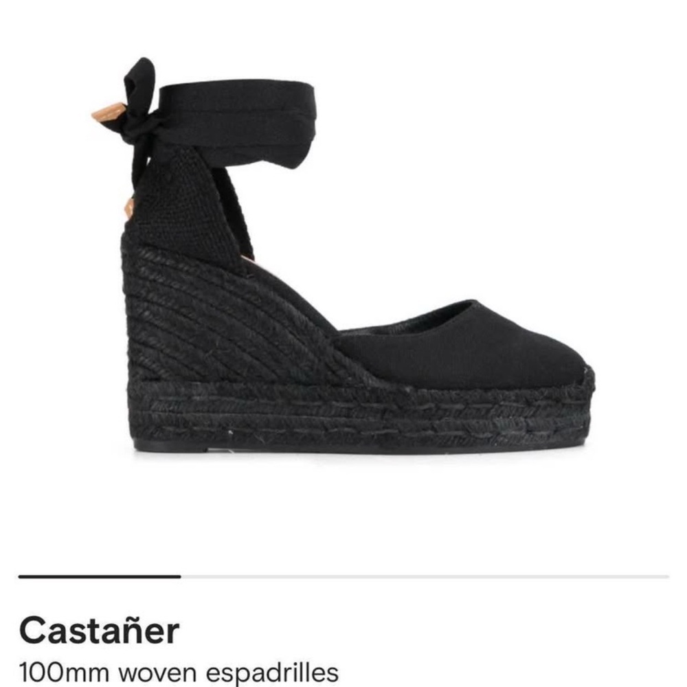 Castaner Black Ankle-Tie Espadrilles